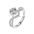 Damen Zarter Ring mit funkelndem Zirkonia und eleganter Welle Shop Nory
