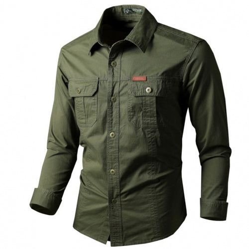 Herren Langarm-Arbeitshemd mit Doppel-Brusttaschen und robustem Twill Shop Nory