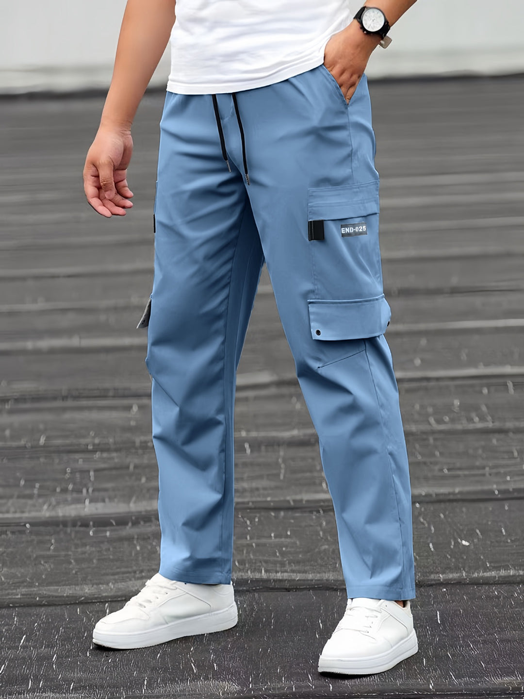 Herren Utility-Cargohose mit Tunnelzugbund, geradem Bein und Mehrfachtaschen Shop Nory