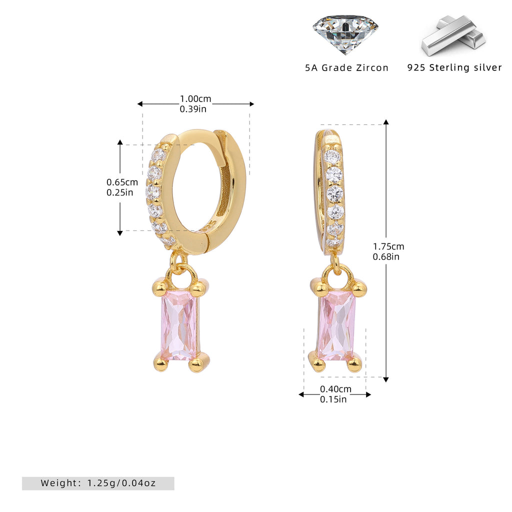 Damen Ohrstecker mit funkelnden Zirkon-Anhängern und hochwertigem 925 Sterling Silber Shop Nory