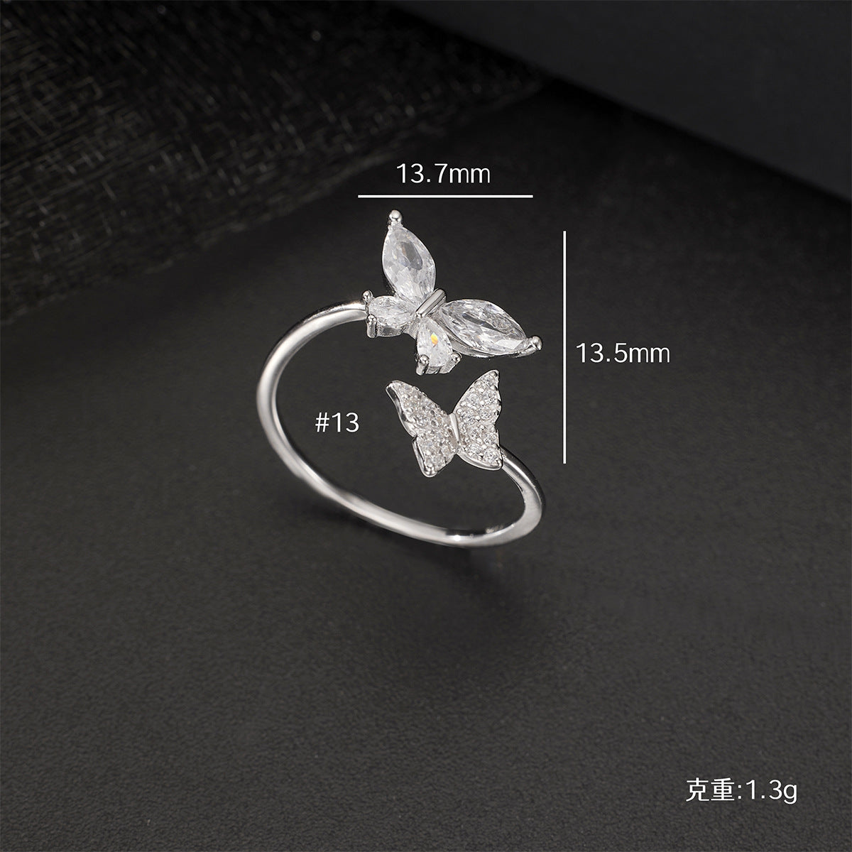 Damen Ring mit elegantem Schmetterlingsdesign und funkelnden Zirkonia Shop Nory
