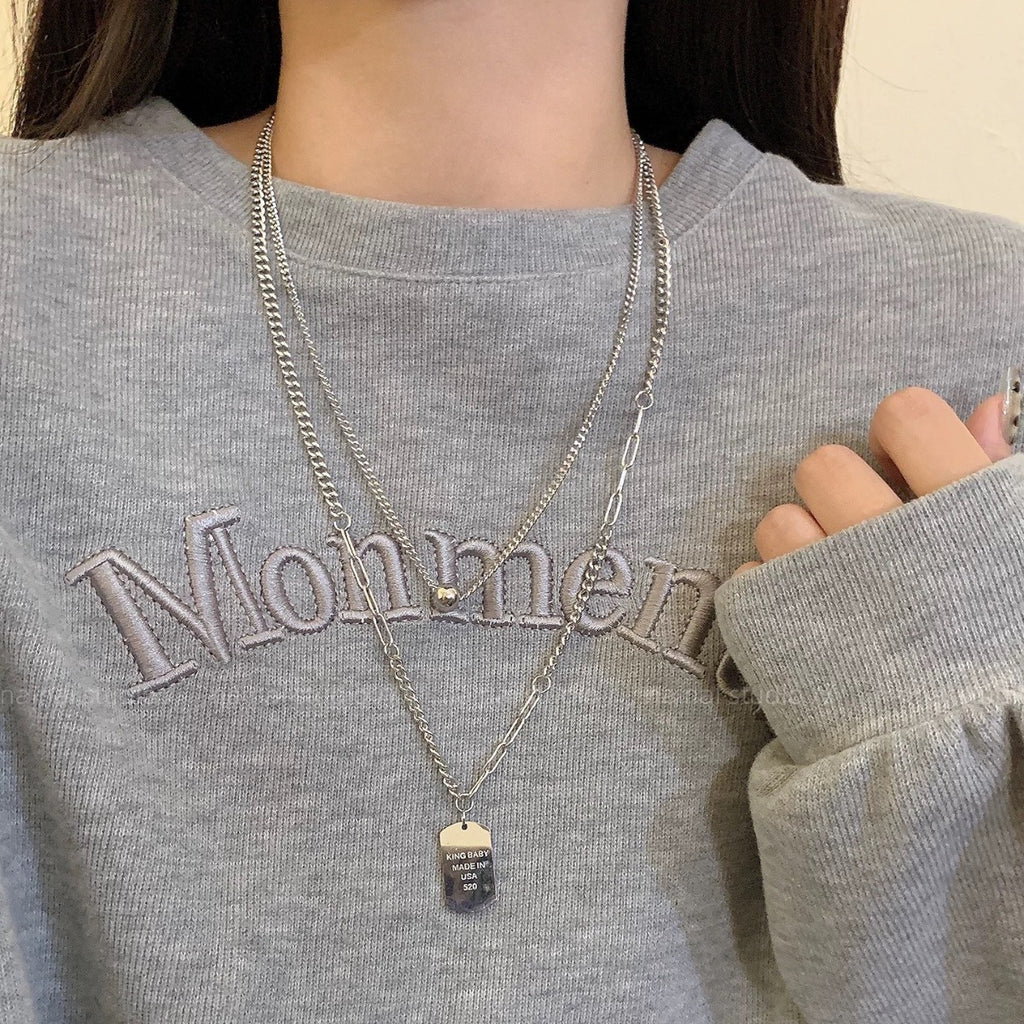 Damen mehrlagige Halskette mit trendy Kugel- und Anhängerdesign Shop Nory