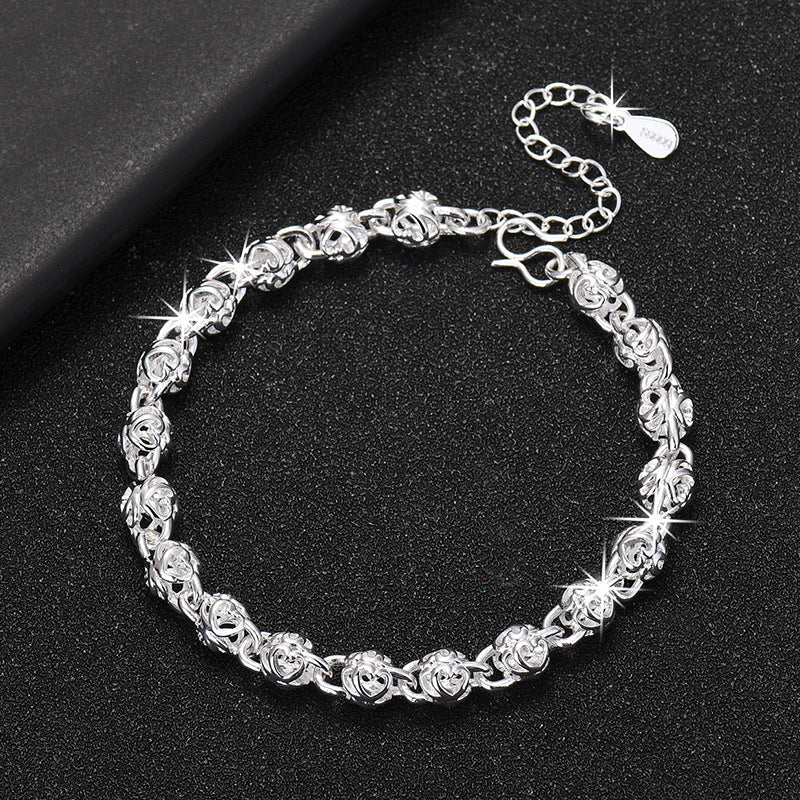 Damen Elegantes Armband mit kunstvollem Rosendesign Shop Nory