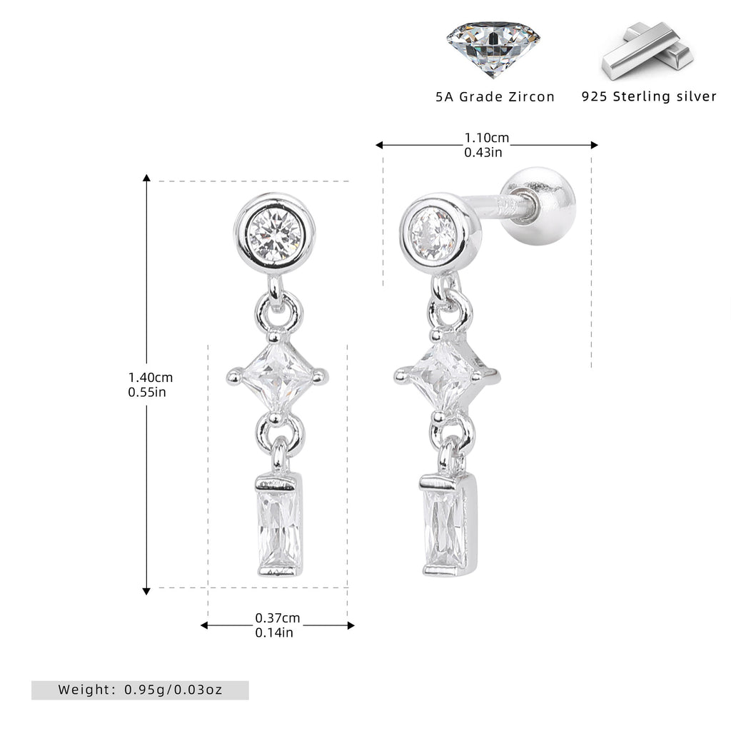 Damen Ohrstecker mit luxuriösem Zirkon-Design aus hochwertigem 925 Sterling Silber Shop Nory