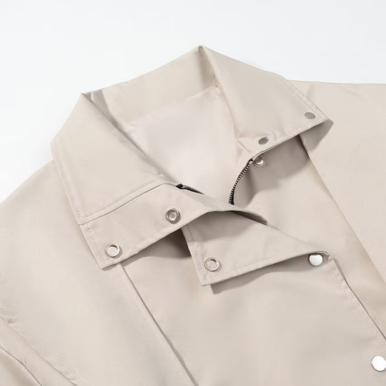 Damen Kurztrench mit Cape-Schulter, hohem Stehkragen und Bindegürtel Shop Nory