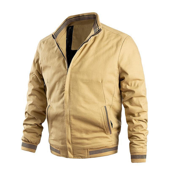 Herren Leichter Canvas-Bomber mit gestreiften Rippbündchen und Stehkragen Shop Nory