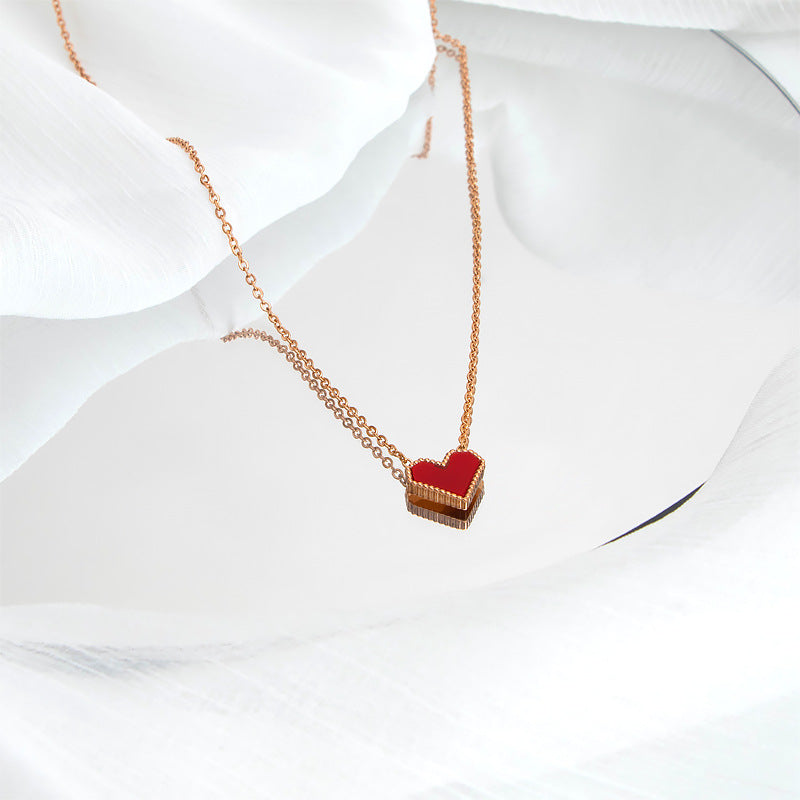 Damen Halskette mit herzförmigem Anhänger aus hochwertigem Metall Shop Nory