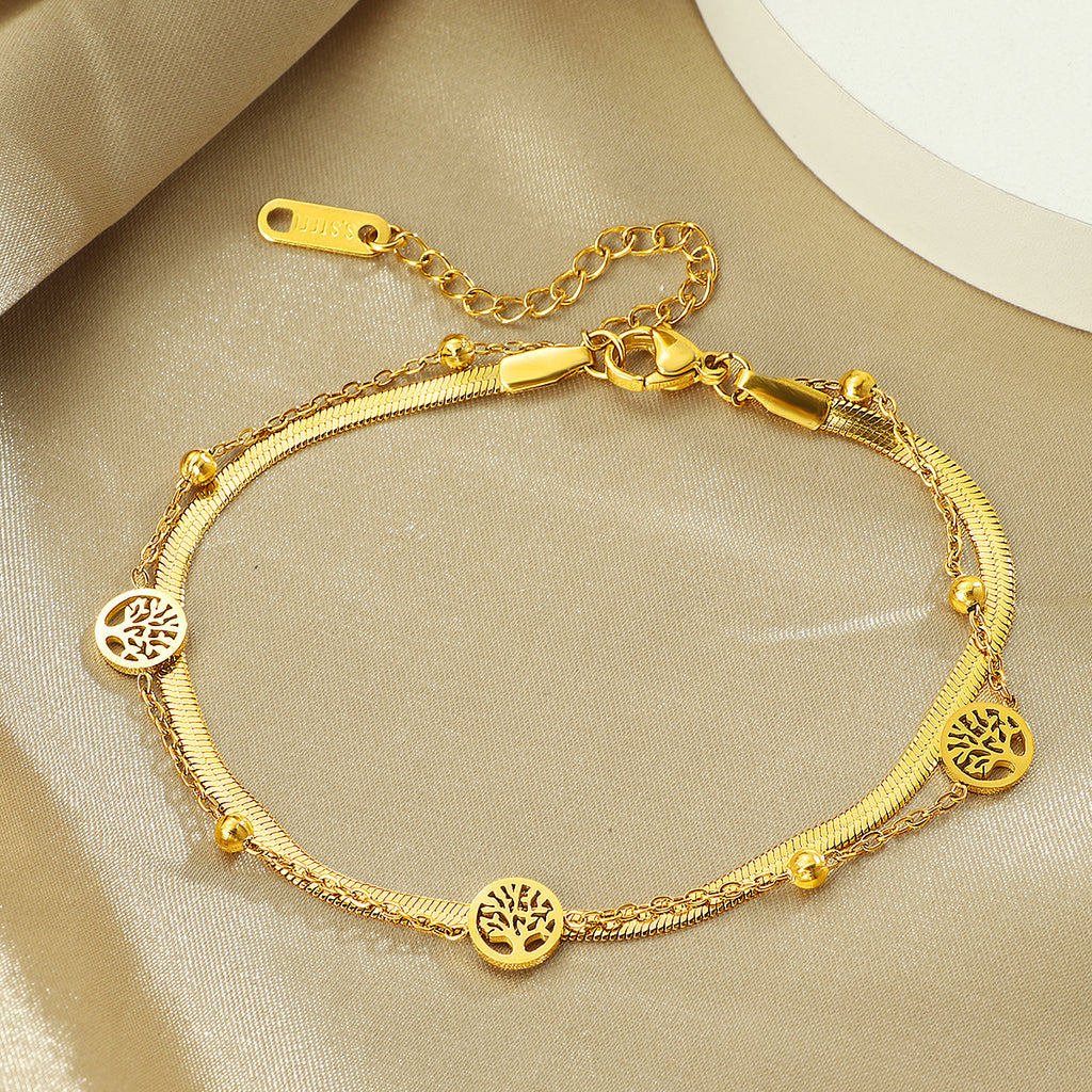 Damen Tree of Life Detaillierte Kettenarmband Shop Nory