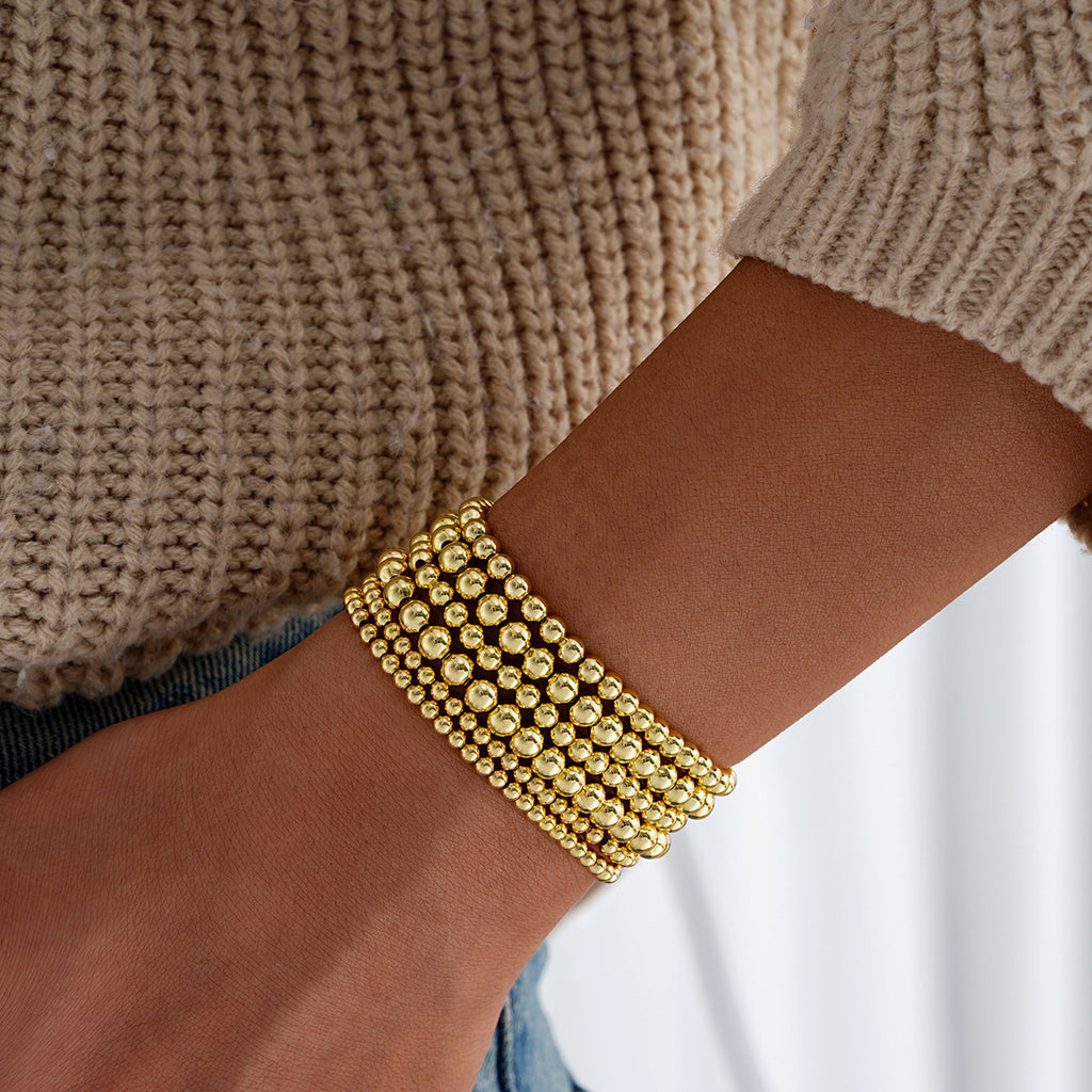 Damenarmband aus hochwertigem Metall mit filigranen Struktur-Elementen Shop Nory