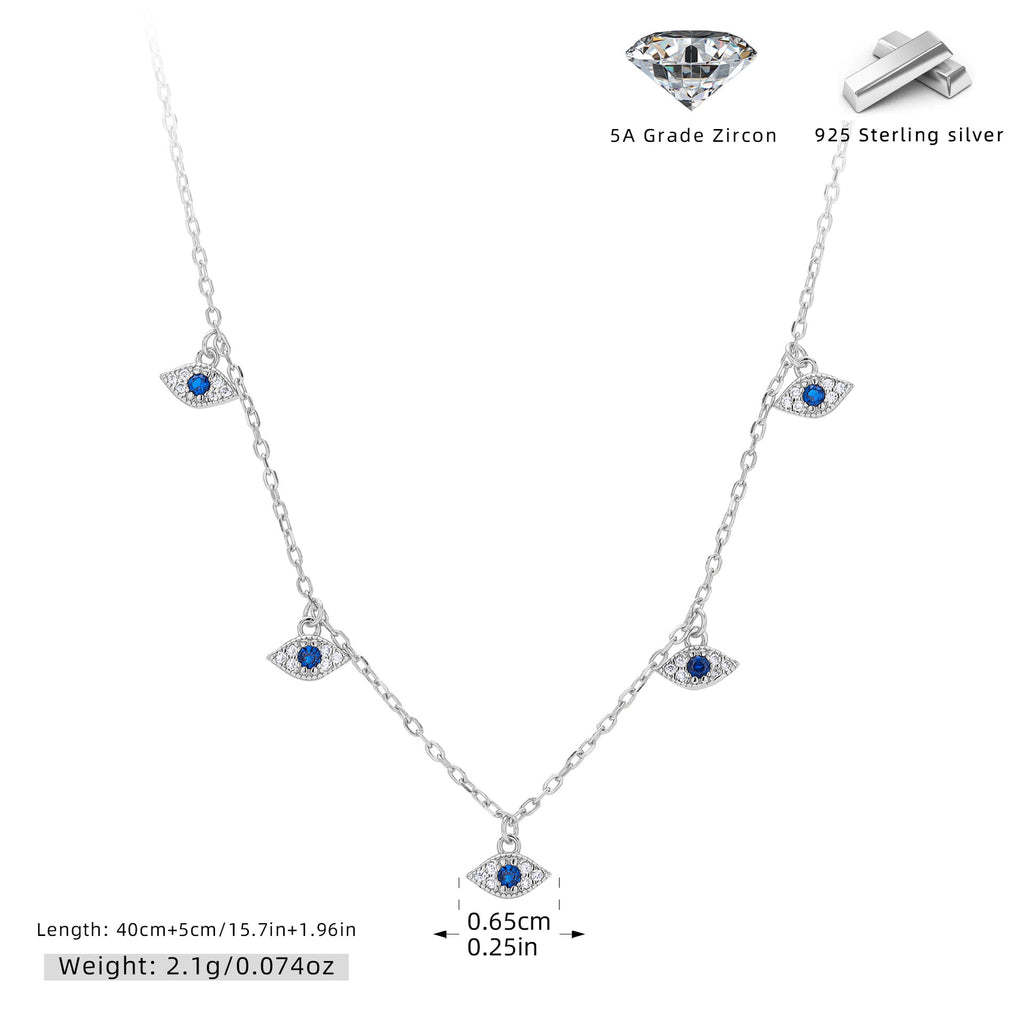 Damen Halskette mit funkelndem Auge-Motiv aus 925 Sterling Silber Shop Nory