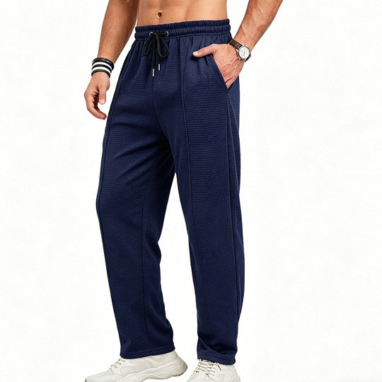 Herren Texturierte Relax-Fit Jogginghose mit Bügelfalte und Kordelzug Shop Nory