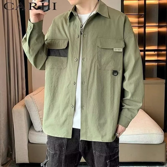 Herren Overshirt-Jacke im Utility-Stil mit aufgesetzten Pattentaschen Shop Nory