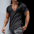 Herren V-Ausschnitt T-Shirt mit strukturierter Oberfläche
