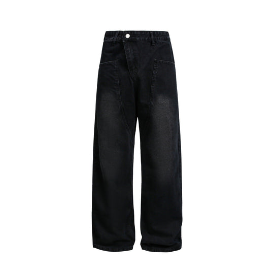 Damen Weite High‑Waist Jeans im Carpenter‑Style mit aufgesetzten Fronttaschen Shop Nory