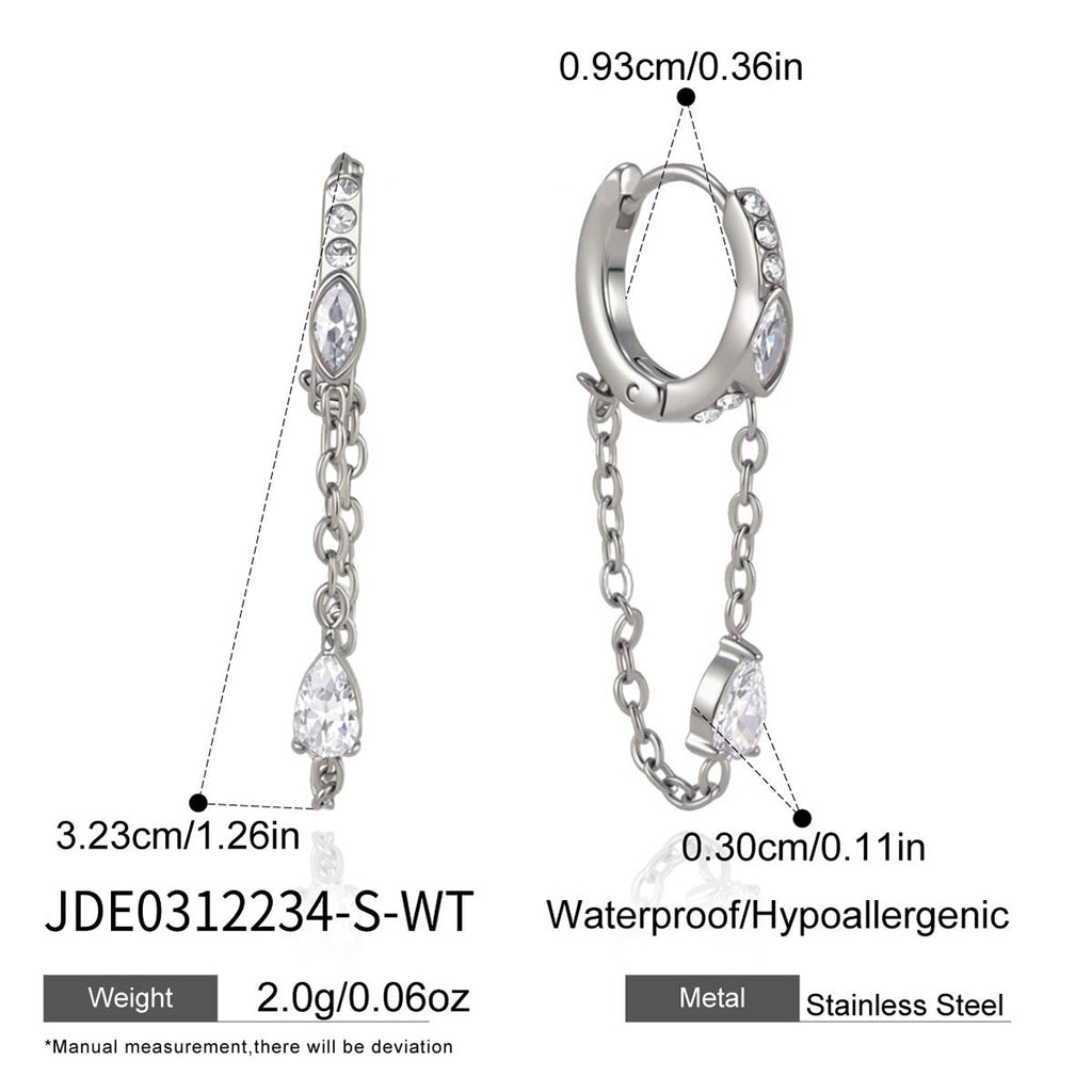 Damen Ohrhänger mit funkelnden grünen Zirkonia und elegantem Kettenanhänger Shop Nory