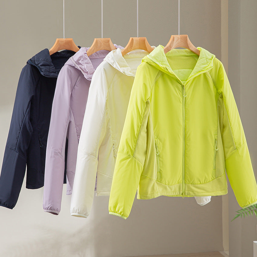 Damen Leichte Wind- und Thermojacke mit Kapuze, gesteppter Innenlage und Zweiwege-Reißverschluss Shop Nory