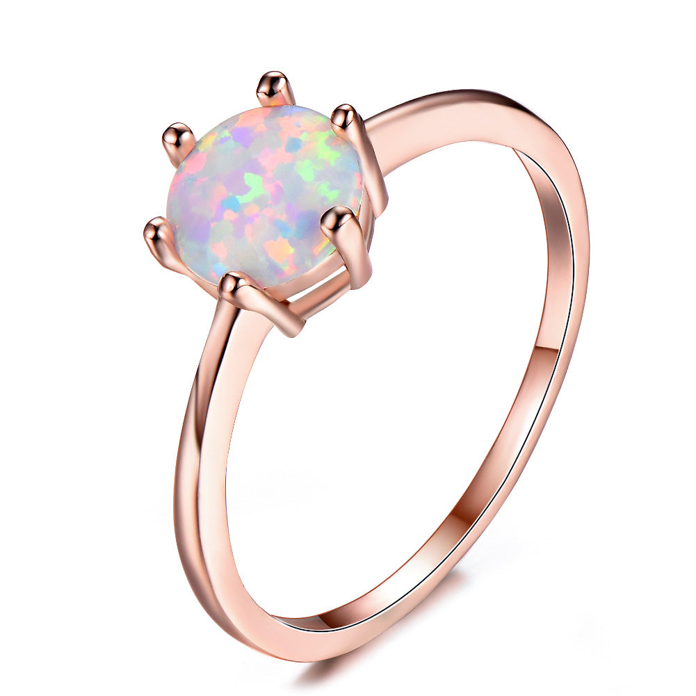 Damen Ring mit schimmerndem Opalstein in eleganter Fassung Shop Nory
