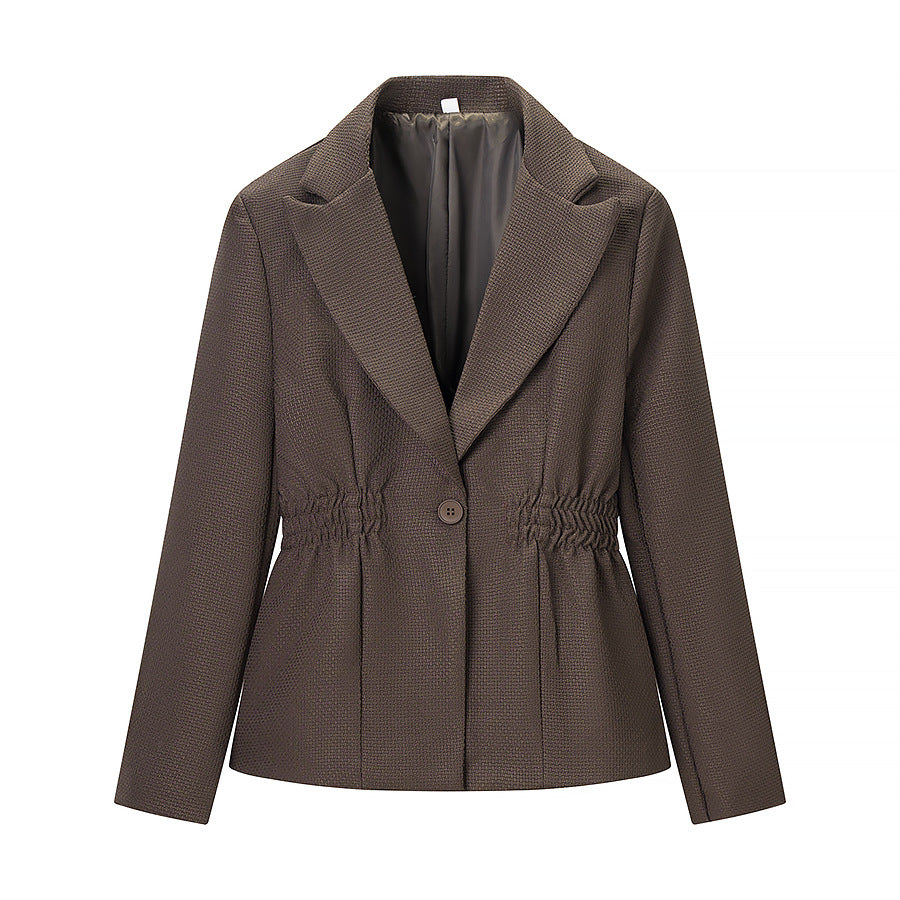 Damen Taillierter Blazer mit geraffter Taillenpartie und strukturierter Weboptik Shop Nory
