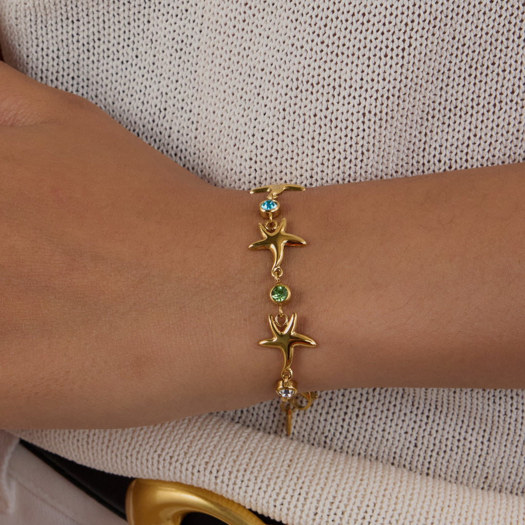 Damen Armband mit funkelnden Sternenmuster aus hypoallergenem Edelstahl Shop Nory
