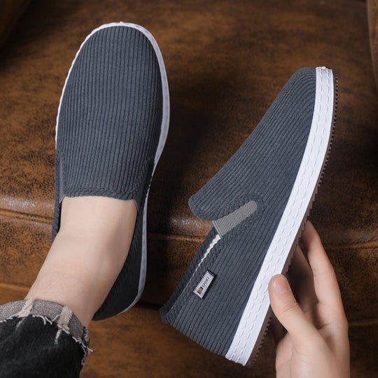 Damen Bequeme Cord-Slipper mit elastischem Einstieg