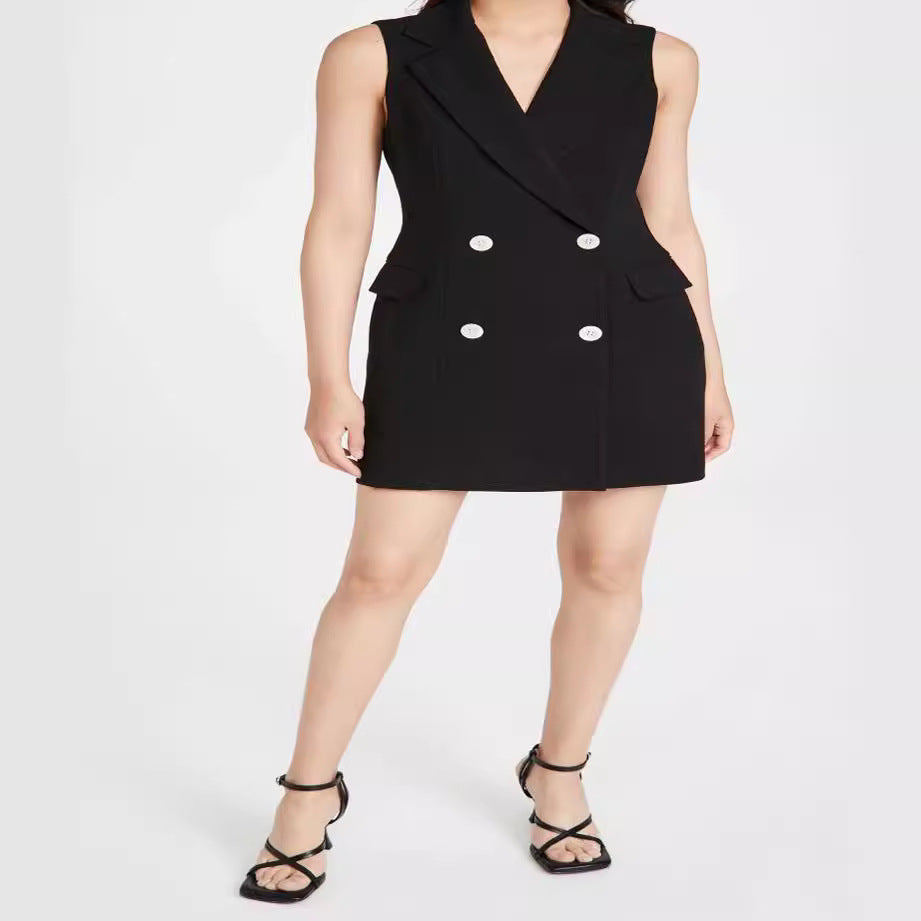 Damen Ärmelloses Doppelreiher‑Blazerkleid mit taillierter Schnittführung Shop Nory