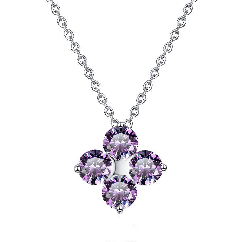 Damen Halskette mit funkelndem Blumenanhänger Shop Nory
