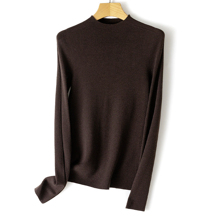 Damen Leichter Feinstrick-Pullover mit kurzem Stehkragen und schmaler Silhouette Shop Nory