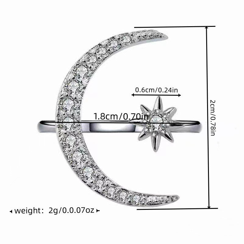 Damenring mit Mond- und Sternenmotiv Shop Nory