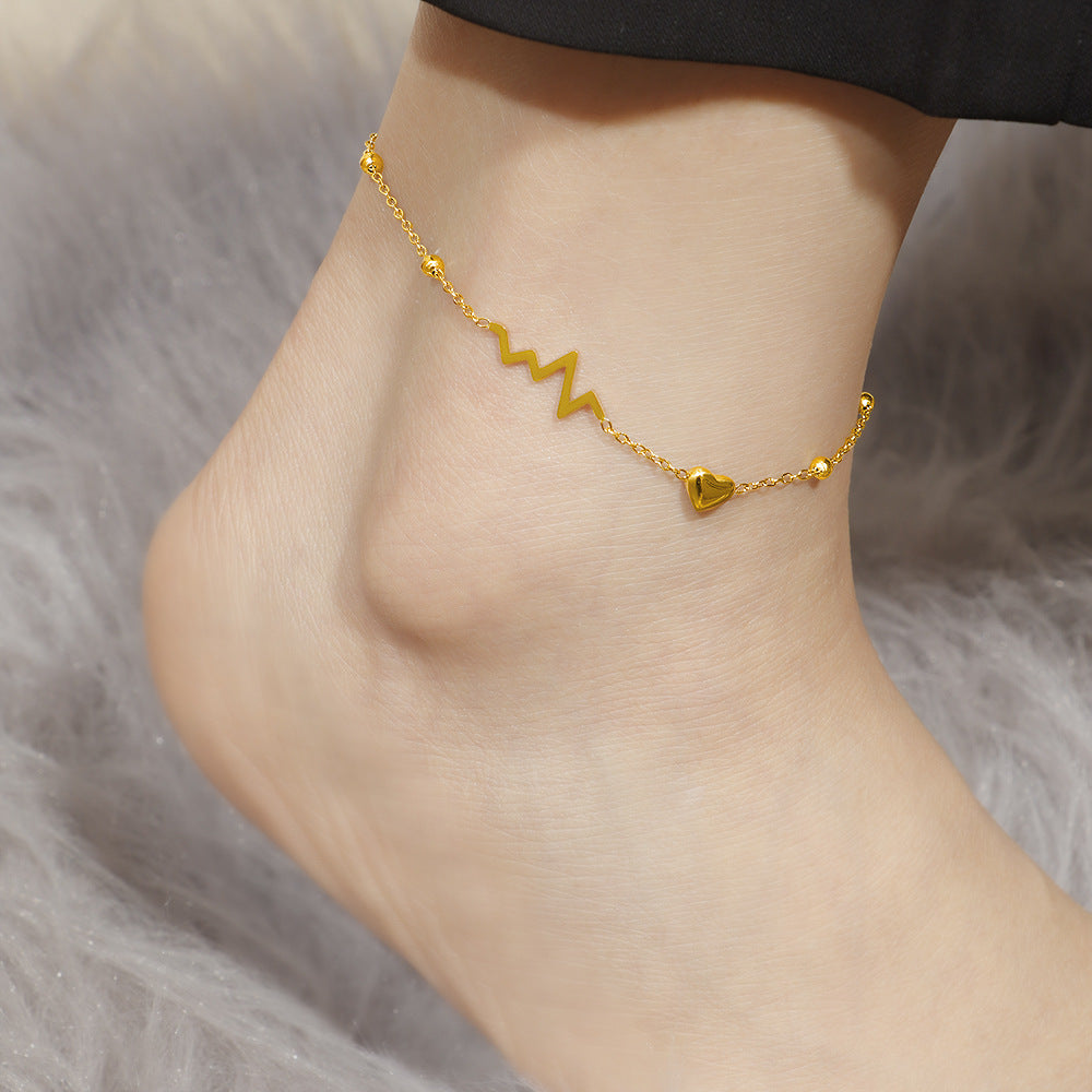 Frauen Heartbeat Charm Fußkette Shop Nory