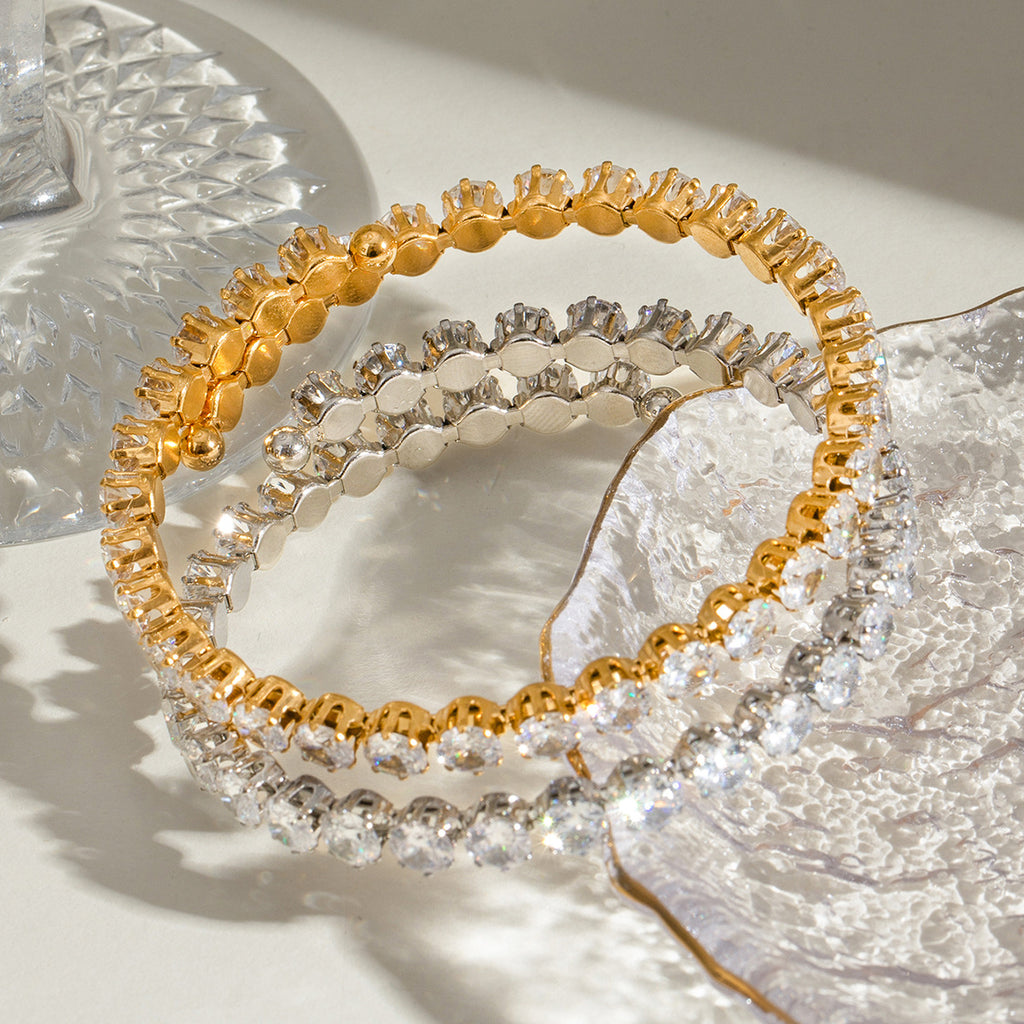 Damen Glitzerndes verstellbares Armband mit Zirkonia Shop Nory