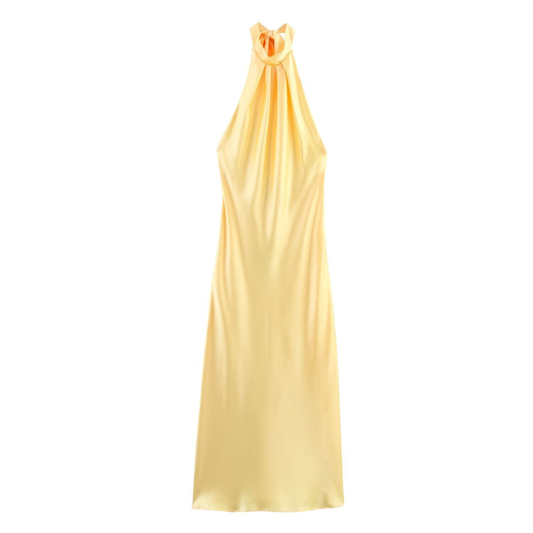 Damen Abendkleid mit elegantem Halterneck-Design und fließendem Schnitt