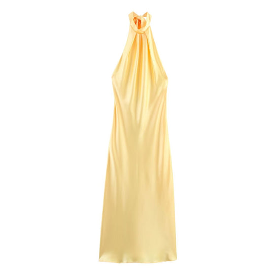 Damen Abendkleid mit elegantem Halterneck-Design und fließendem Schnitt