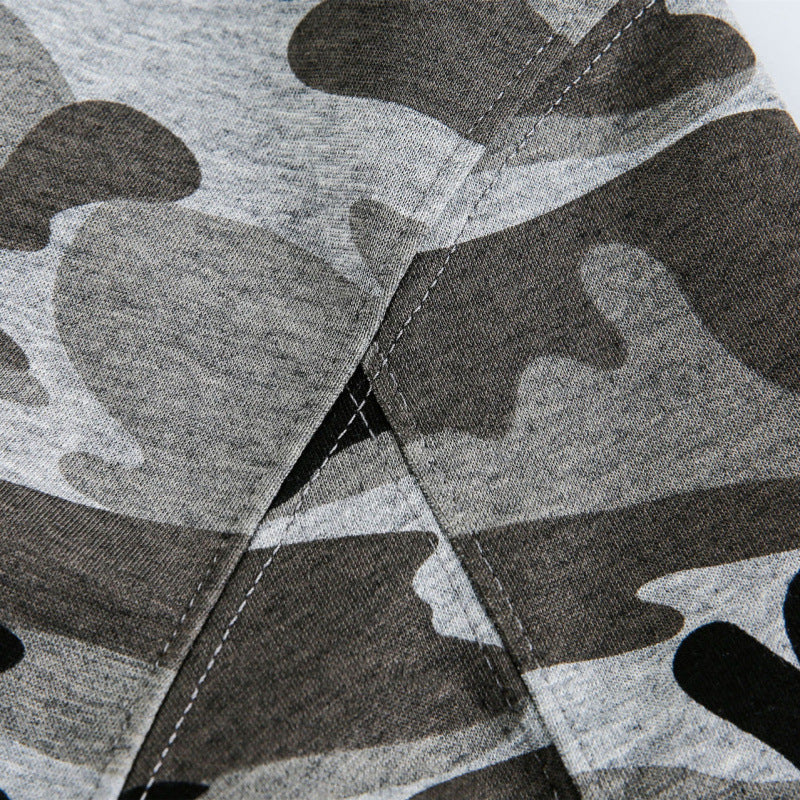 Unisex Kapuzenjacke mit Camouflage-Muster, durchgehendem Reißverschluss und Kängurutaschen Shop Nory