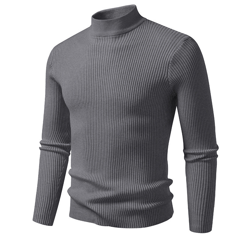 Herren Rippstrick-Mockneck-Pullover schmaler Schnitt thermischer Feinstrick Shop Nory
