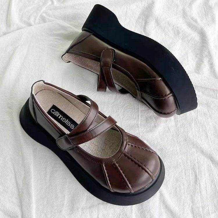 Damen Bequeme Plateauschuhe mit verstellbarem Riemen und stützendem Fußbett Shopnory