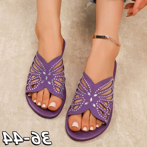 Damen Elegante Riemchen-Sandalen mit floralem Cut-Out-Design