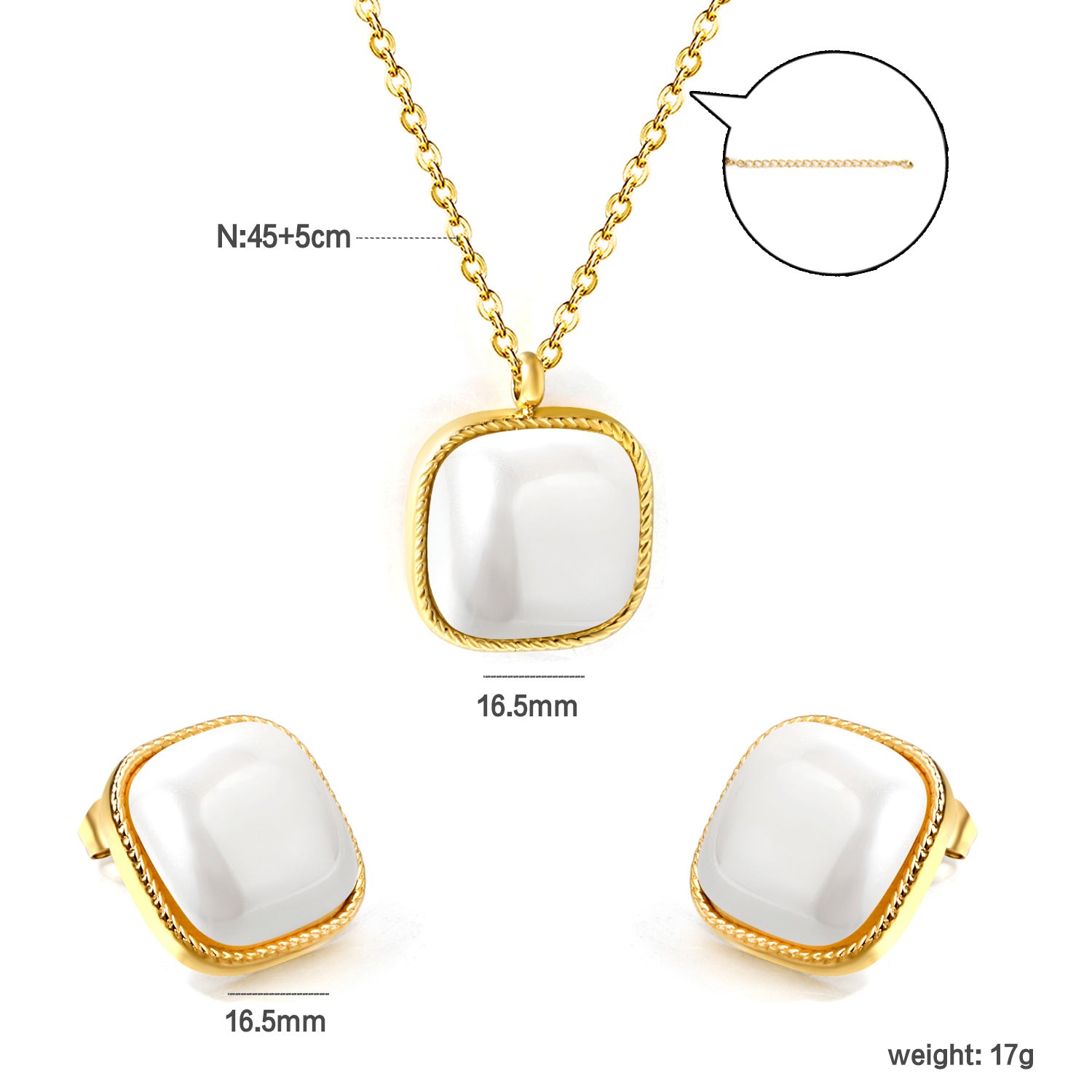 Damen Schmuckset mit Kruzifix-Anhänger und passenden Ohrringen Shop Nory