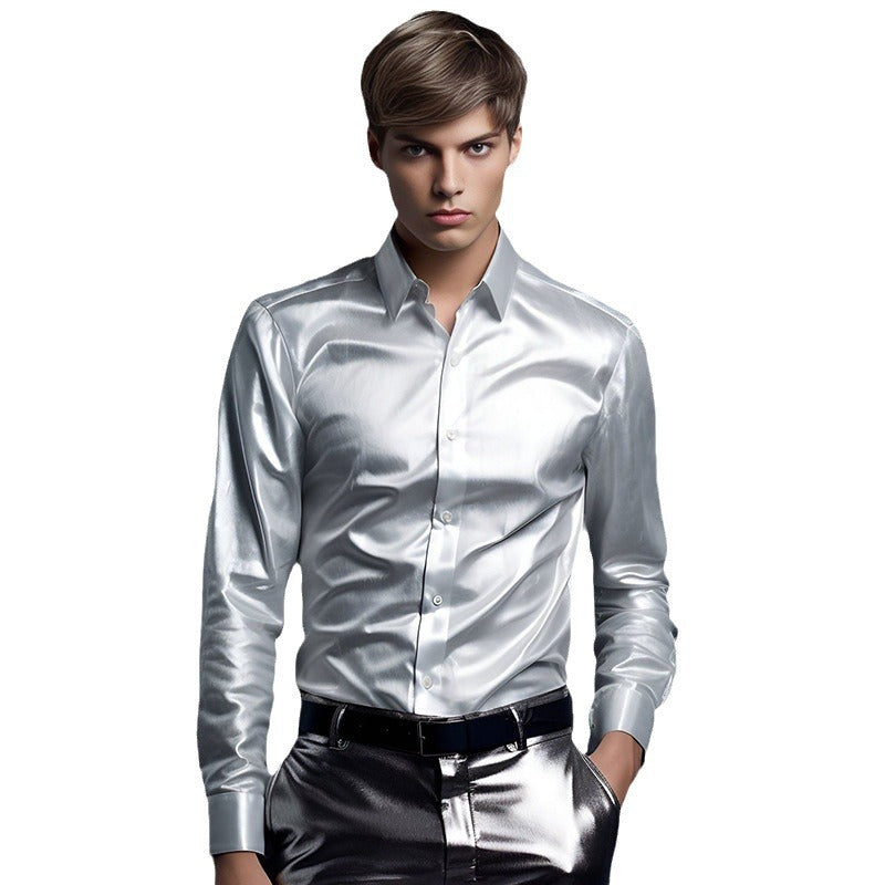 Herren elegante und glänzende Hemd