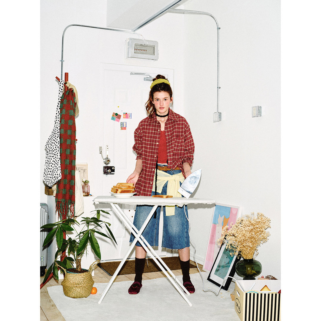 Herren Karierte Flanell-Hemdjacke im Oversized-Boxy-Schnitt mit Brusttasche Shop Nory