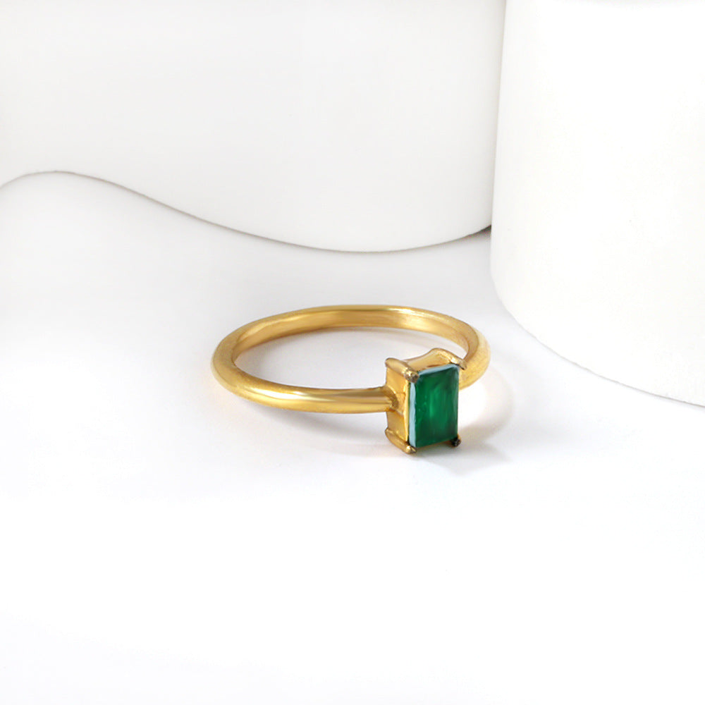 Damen elegante Edelstahl Ring mit funkelndem Zirkonia Shop Nory