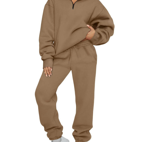 Damen nan oversized Sweatshirt Jogginghose Set mit Reißverschlusskragen Shop Nory
