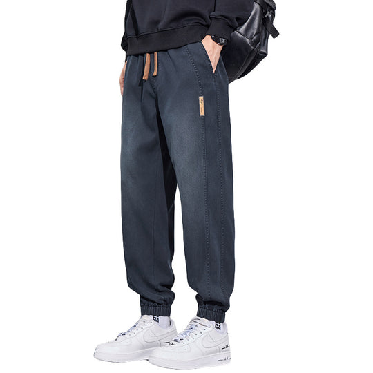 Herren Relaxed-Fit Jogginghose im Denim‑Look mit elastischem Bund, Tunnelzug und geripptem Beinabschluss Shop Nory