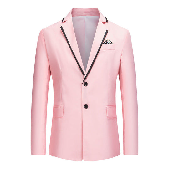 Herren eleganter smoking blazer mit kontrastierenden Details und praktischen Taschen