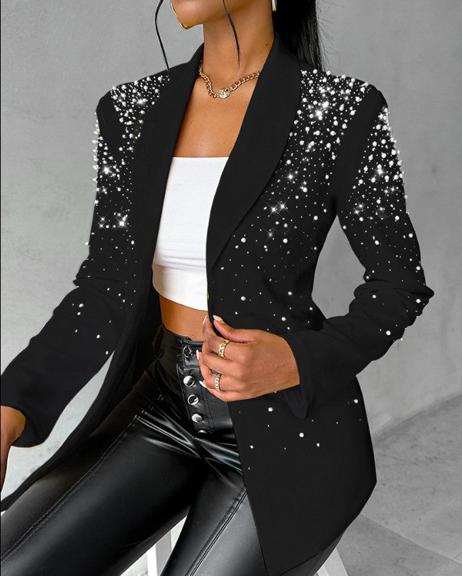 Damen taillierter Abendblazer mit Perlen- und Strassbesatz Shop Nory