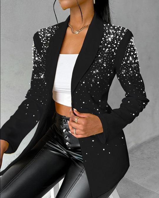 Damen taillierter Abendblazer mit Perlen- und Strassbesatz Shop Nory