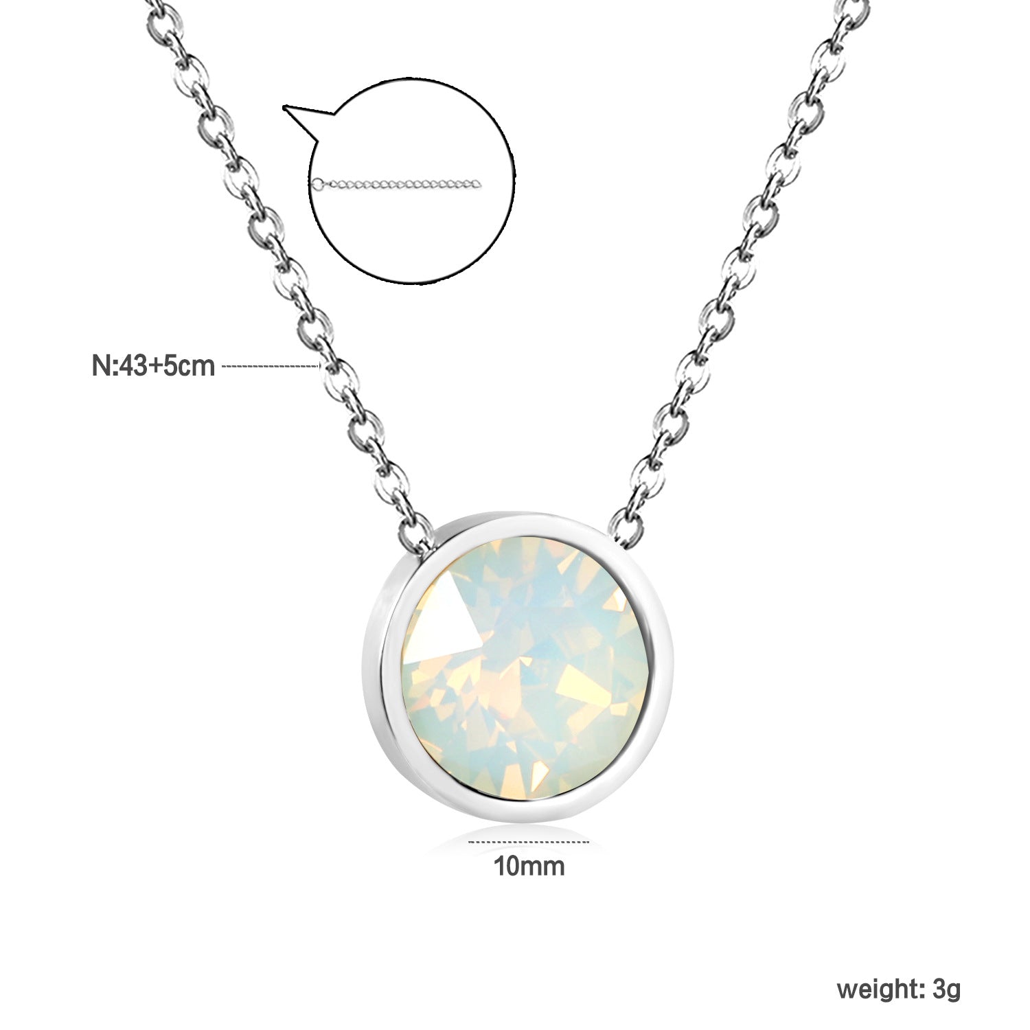 Damen Halskette mit funkelndem Kristallanhänger und eleganter Gliederkette Shop Nory