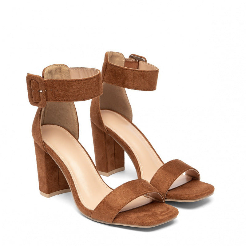 Damen Blockabsatz-Sandalen mit verstellbarem Riemen