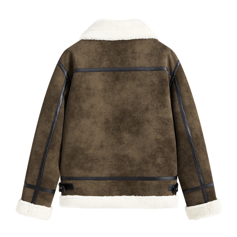 Herren Gefütterte Fliegerjacke im Aviator-Stil mit Stehkragen und Doppelgurt Shop Nory