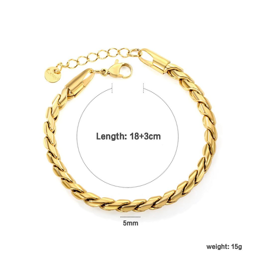 Damen Edelstahl Gliederarmband mit verstellbarem Mechanismus Shop Nory