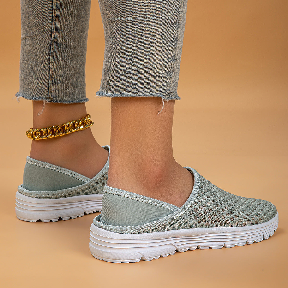 Damen Atmungsaktive Slip-On Freizeitschuhe